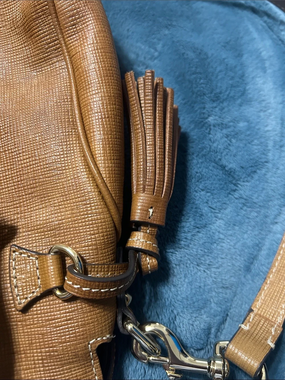 Dooney & Bourke Cognac Textured Leather Tote